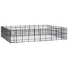 vidaXL Dog Kennel | Black | Powder-coated steel | 73.73 m&sup2; | Locks | Dog Kennel