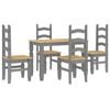 vidaXL 5 Piece Dining Set PANAMA Grey Solid Wood Pine