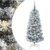 vidaXL Artificial Hinged Christmas Tree Green and White 150 cm