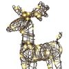 vidaXL Reindeer Pull Sleigh Warm White 52.5 x 28 x 32.5 cm Rattan