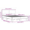 vidaXL Bed Frame without Mattress Smoked Oak 140x200 cm