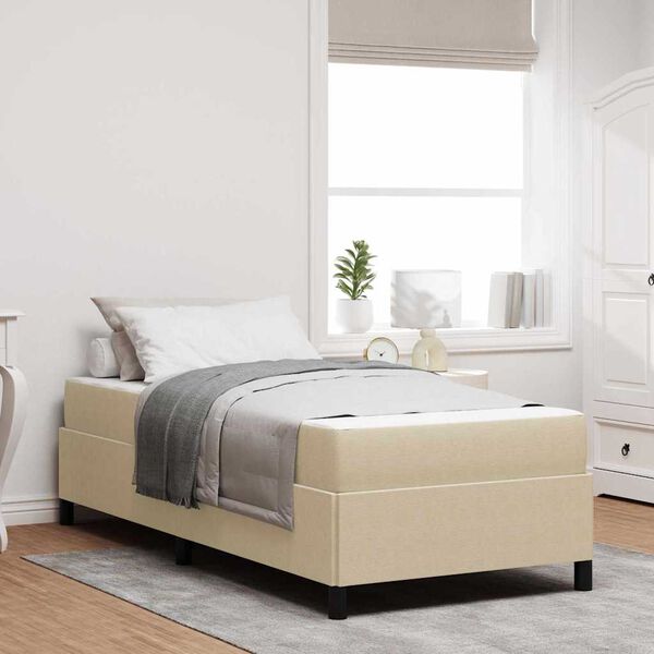 vidaXL Bed Frame with Mattress Light Green Grey 90 x 200 cm Fabric