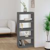 vidaXL Book Cabinet/Room Divider Grey 60x30x135.5 cm Solid Wood Pine