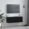 vidaXL Wall-Mounted Cabinet Wall-mounted Black Oak 100 x 36.5 x 35 cm