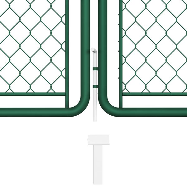 vidaXL Garden Gate Steel 150x495 cm Green