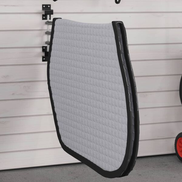 vidaXL Saddle Pad Rack 3 Arms Black Iron
