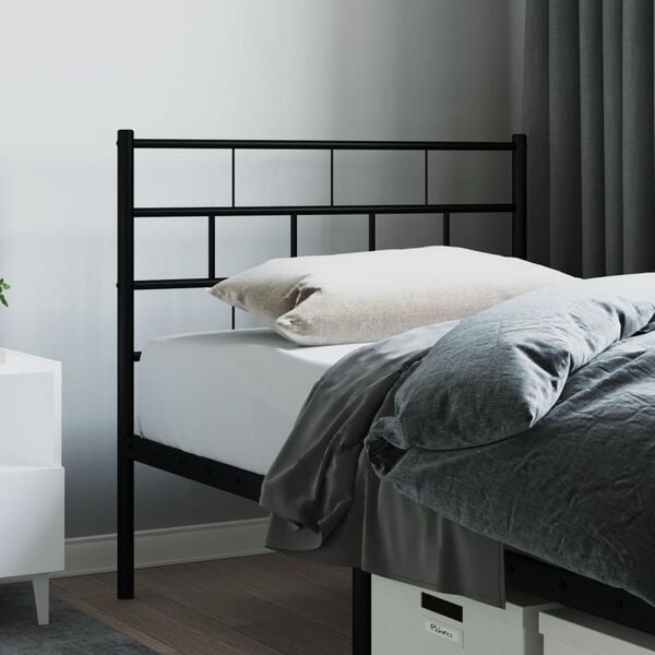 vidaXL Metal Replace Headboard Black 75 cm