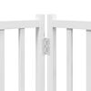 vidaXL Dog Gate with Door Foldable 12 Panels White 600 cm Poplar Wood