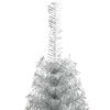 vidaXL Artificial Pre-lit Christmas Tree Silver 210 cm PET