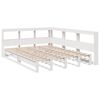 vidaXL Bookcase Bed without Mattress White 150x200cm Solid Wood Pine