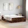 vidaXL Bed Frame with Drawers without Mattress Smoked Oak 140x190 cm