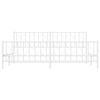 vidaXL Metal Bed Frame without Mattress with Footboard White 200x200cm