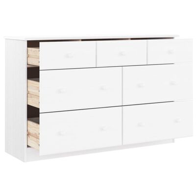 vidaXL Chest of Drawers ALTA White 112x35x73 cm Solid Wood Pine