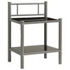 vidaXL Bedside Cabinets 2 pcs Grey and Black Metal and Glass