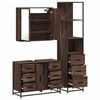 vidaXL 3 Piece Bathroom Furniture Set Brown Oak Engineered Wood