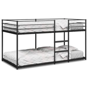 vidaXL Bunk Bed without Mattress Black 75x190 cm Steel