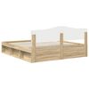 vidaXL Bed Frame with Headboard Sonoma 200 x 200 cm Solid Pine Wood