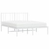 vidaXL Metal Bed Frame without Mattress with Headboard White 140x190cm