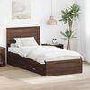 vidaXL Bed Frame Brown Oak and Silver 75 x 190 cm Engineered Wood