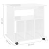 vidaXL Rolling Cabinet High Gloss White 60x45x60 cm Engineered Wood