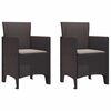 vidaXL Garden Chair 2 pcs Brown Polypropylene