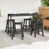 vidaXL Garden Bar Set 4 pcs Black HDPE