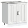 vidaXL Sink Base Cabinet Lucca 2 pcs White Engineered Wood