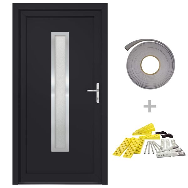 vidaXL Front Door Anthracite 98x190 cm PVC