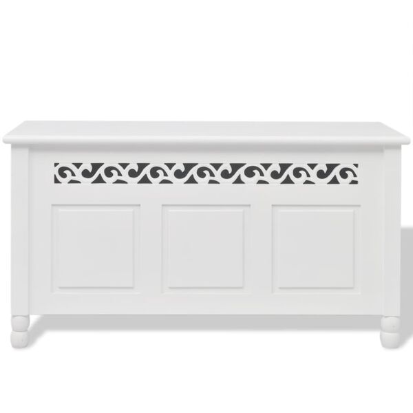 vidaXL Storage Bench Baroque Style MDF White