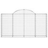vidaXL Arched Gabion Baskets 8 pcs 200x30x100/120 cm Galvanised Iron