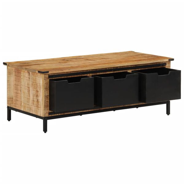 vidaXL Coffee Table with Drawers 110x50x40 cm Solid Wood Mango