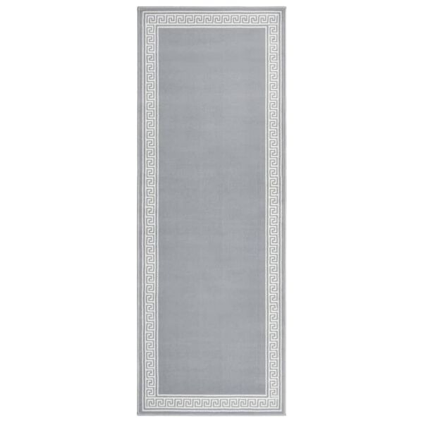 vidaXL Runner Rug BCF Grey with Motif 80x200 cm