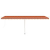 vidaXL Freestanding Manual Retractable Awning 600x350 cm Orange/Brown