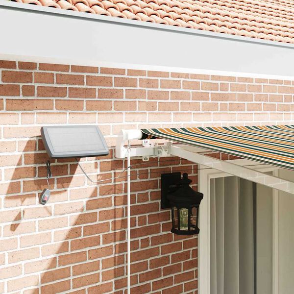 vidaXL Retractable Awning Manual Green and yellow 400 x 300 cm