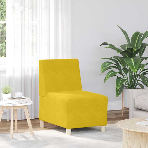 vidaXL Modular Sofa Unit Armless 3 pcs Yellow 55 x 74 x 82 cm Velvet