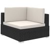 vidaXL 6 Piece Garden Lounge Set with Cushions Poly Rattan Black