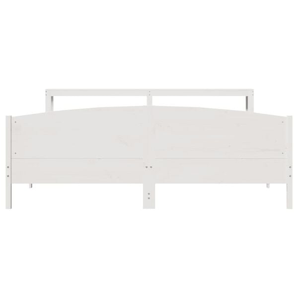 vidaXL Bed Frame without Mattress White 180x200 cm Super King Solid Wood Pine