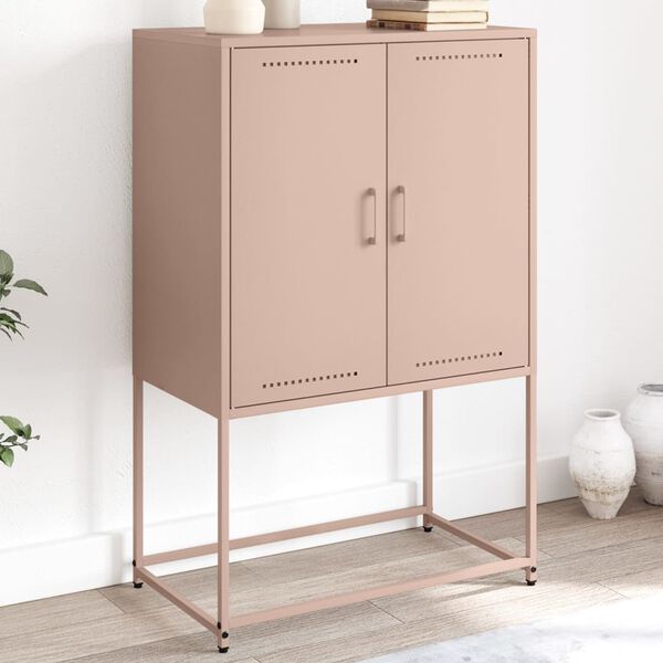 vidaXL Highboard Pink 68.5x38.5x107 cm Steel