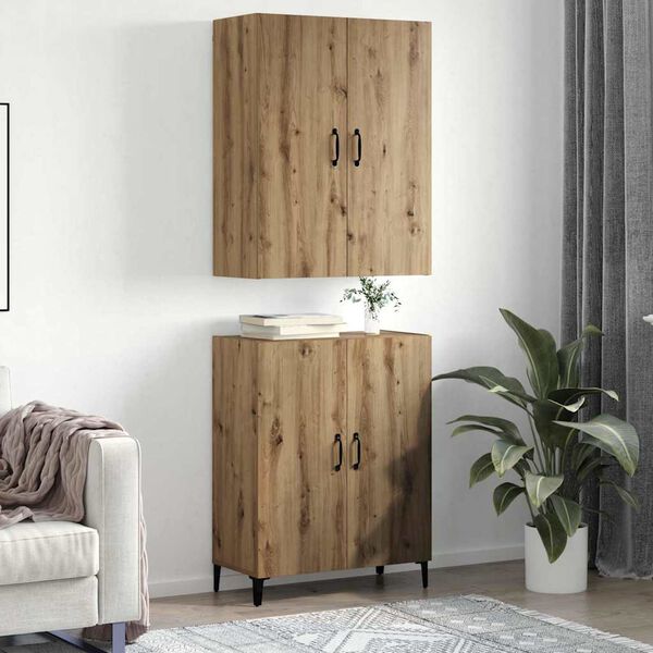 vidaXL Highboard 2 pcs Artisan Oak Engineered Wood