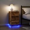 vidaXL Bedside Cabinet with LED Lights&nbsp;Old Wood 38x34x65 cm