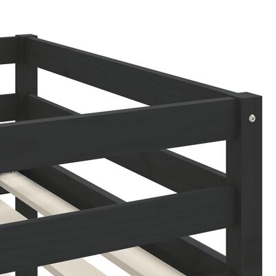 vidaXL Kids' Loft Bed with Ladder Black 80x200 cm Solid Wood Pine
