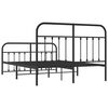 vidaXL Metal Bed Frame without Mattress with Footboard Black 150x200cm