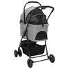 vidaXL Folding Pet Stroller Grey 81 x 47 x 99 cm 600D Oxford fabric
