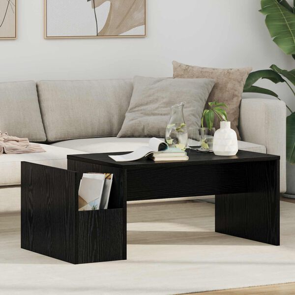 vidaXL Coffee Table Black Oak 90 x 45 x 35 cm Engineered Wood