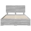 vidaXL Bed Frame with Drawer Grey Sonoma 140 x 200 cm Engineered Wood