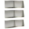 vidaXL Retaining Wall 6 pcs 60 x 12 x 40 cm Stainless Steel Silver