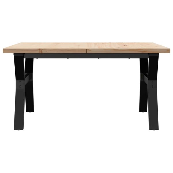 vidaXL Coffee Table Y-Frame 90x90x45.5 cm Solid Wood Pine and Steel