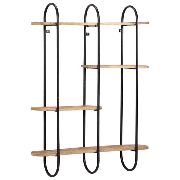 vidaXL Wall Shelf 90x20x116.5&nbsp;cm Solid Rough Wood Mango