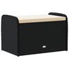 vidaXL Storage Bench with Cushion Black 80x51x52 cm Poly Rattan