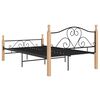 vidaXL Bed Frame without Mattress Black Metal 120x200 cm